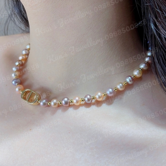 Choker CD Ngọc trai Supper Edison tứ quý size 6.5 - 7.5 li