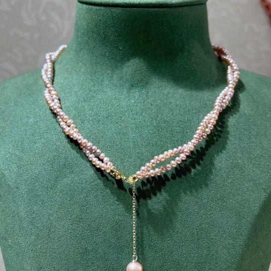 Choker ngọc trai baby size 3.5 li - khoá đồng cao cấp.Viên chủ 7 li