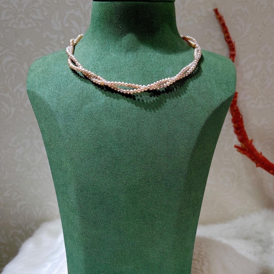 Choker ngọc trai baby size 3.5 li - khoá đồng cao cấp.Viên chủ 7 li