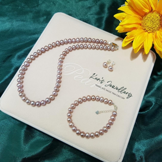 Set bộ ngọc trai 7 li oval