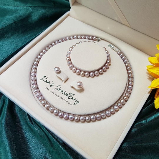 Set bộ ngọc trai 7 li oval